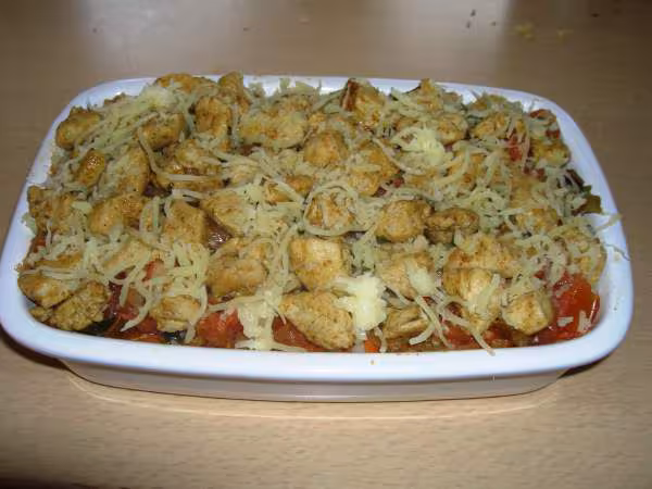 Gratin de couscous a la dinde et aux legumes