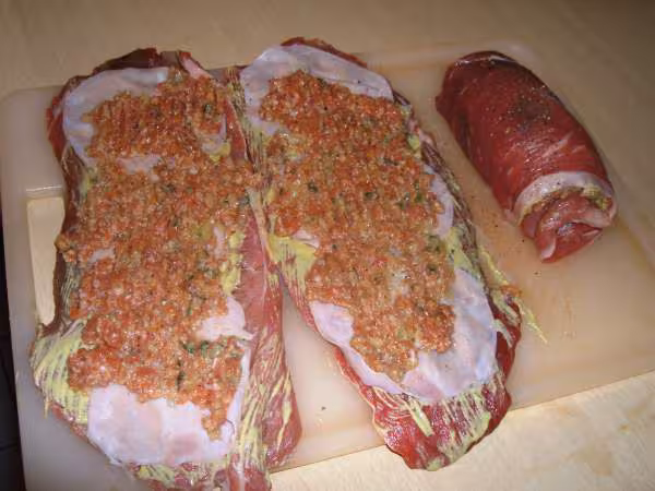Roulades de boeufs pretes a etre roulees
