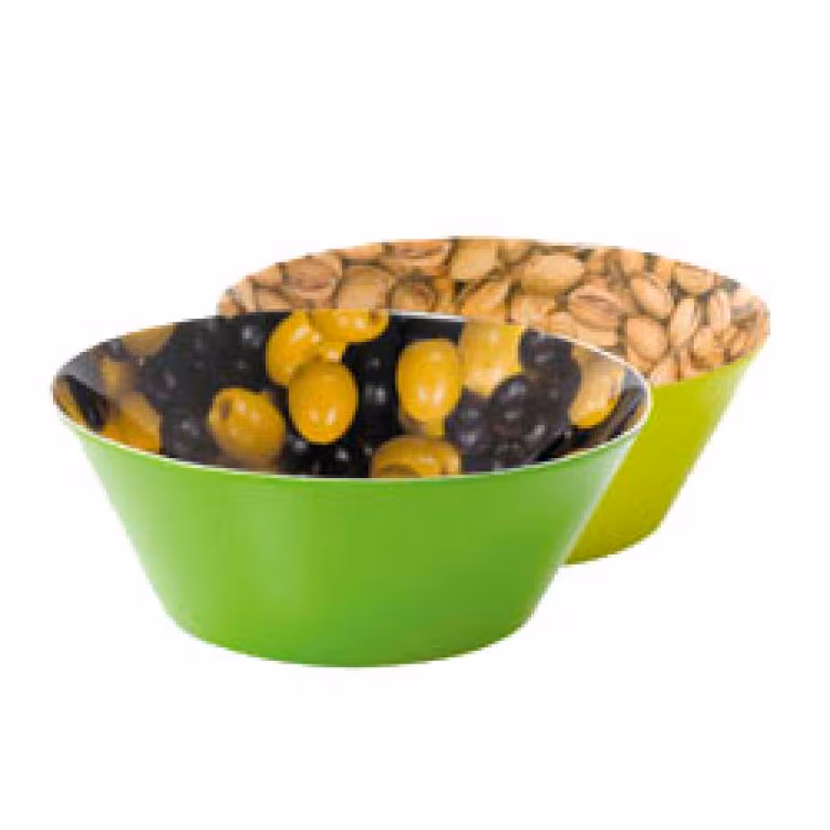 Bols aperitifs trompe l oeil en melamine