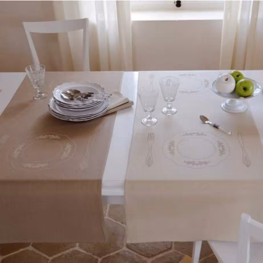 Chemin de table couvert trompe l oeil