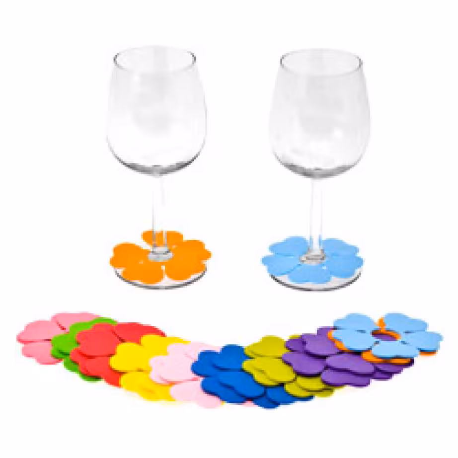 Marque verres couleur forme fleurs