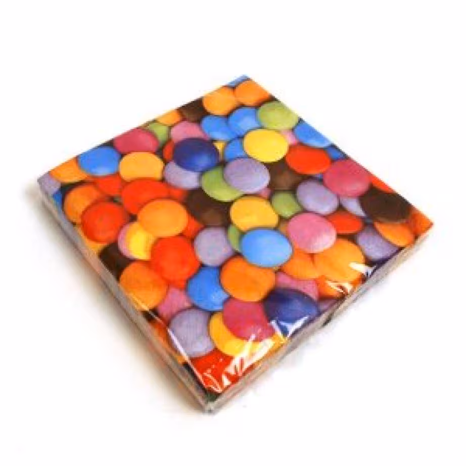 Serviettes papier decor smarties