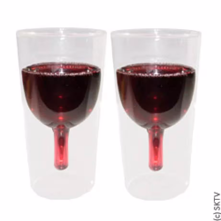 Verres a vin double paroi trompe l oeil