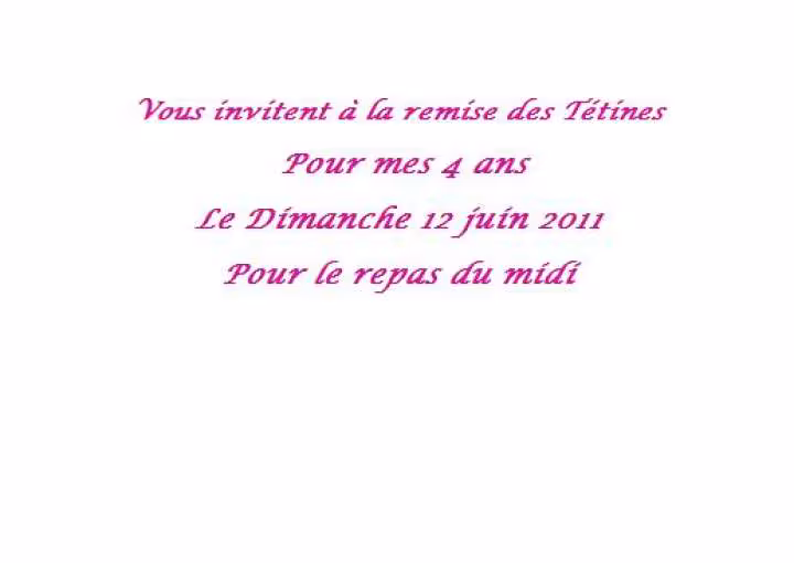 Invitation verso
