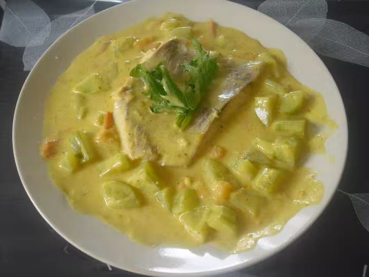 Filet lieu noir et ses legumes au micro ondes