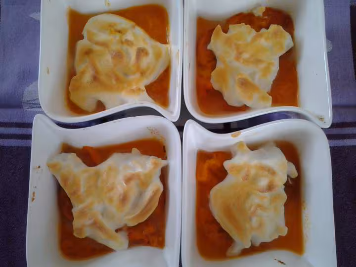 Cassolette d abricots meringues