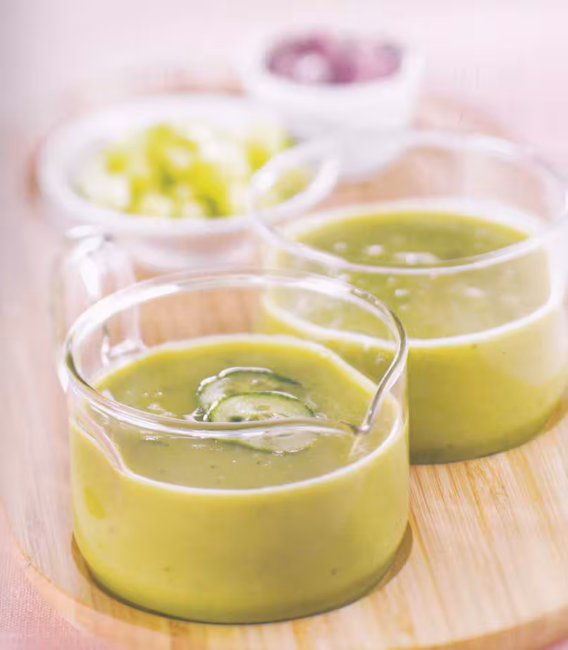Soupe glacee d avocat au conombre