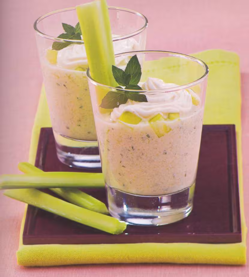 Verrine de concombre au chevre frais