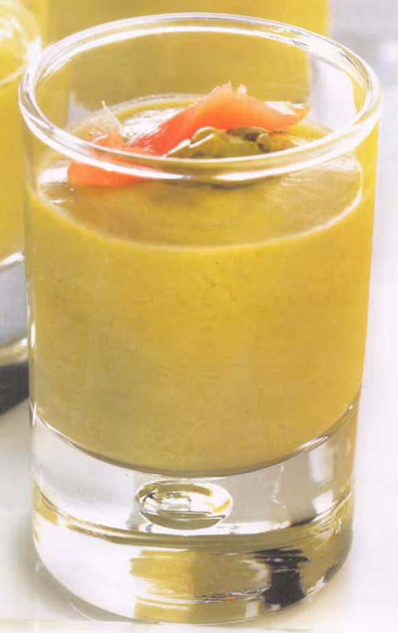 Verrine de mousse d asperges au saumon