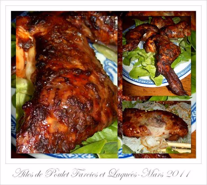 Ailes de poulet farcies et laquees
