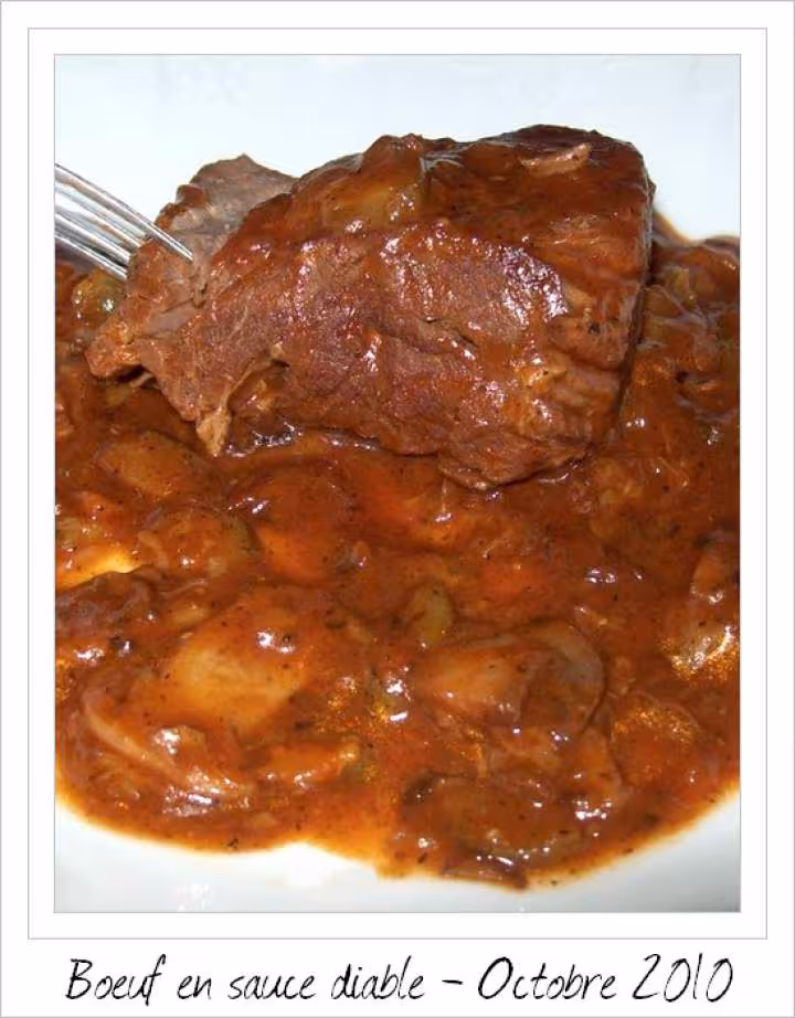 Boeuf en sauce diable