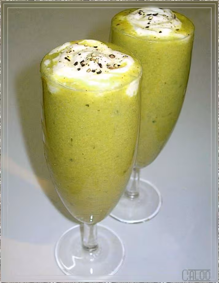 Capuccino de petits pois glace