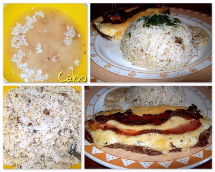 Cotes de porc a la creme et riz aux champignons
