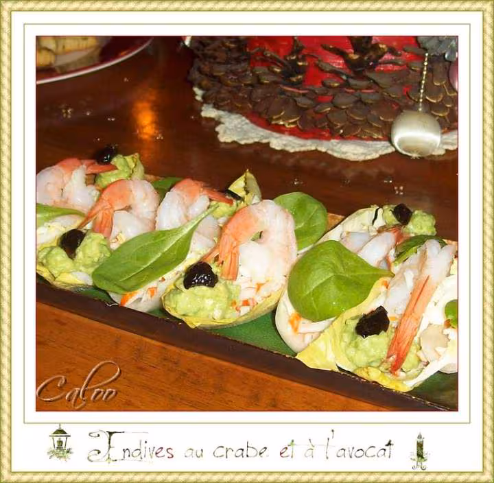 Endives miettes de surimi et avocat