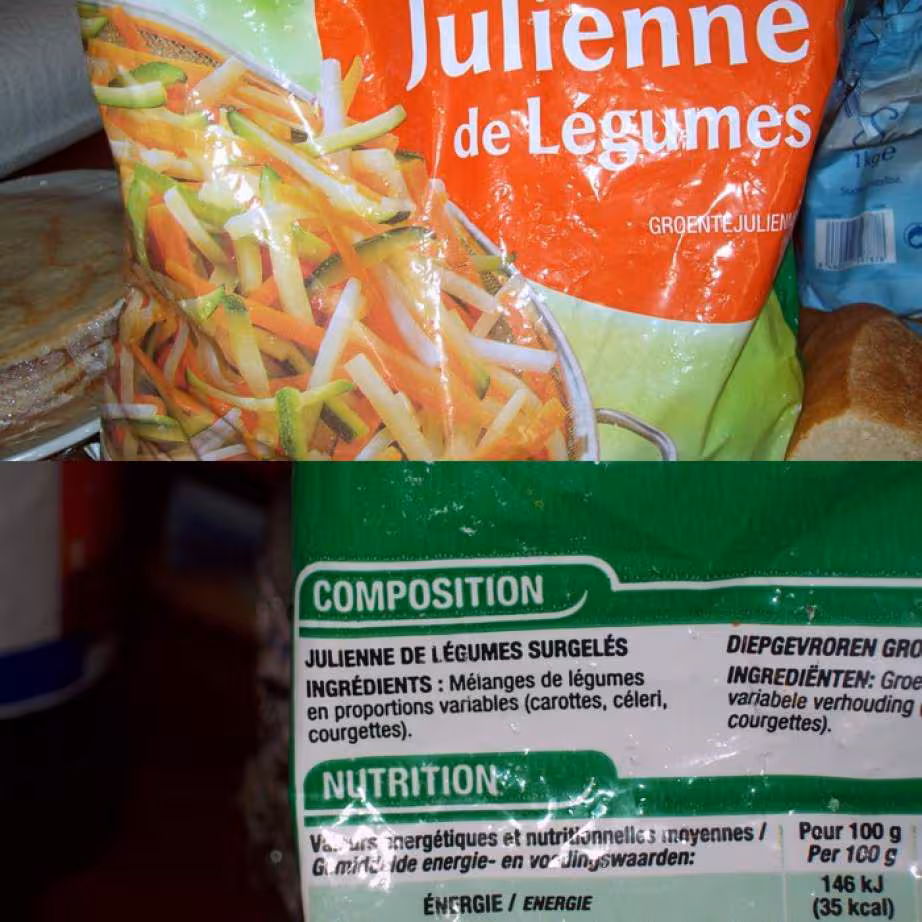 Julienne de legumes surgelee