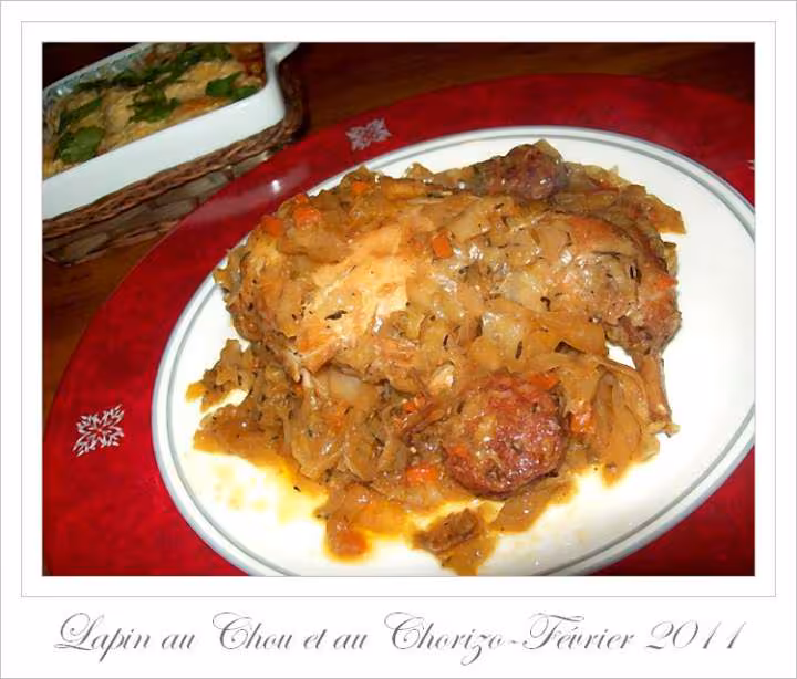 Lapin au chou et au chorizo