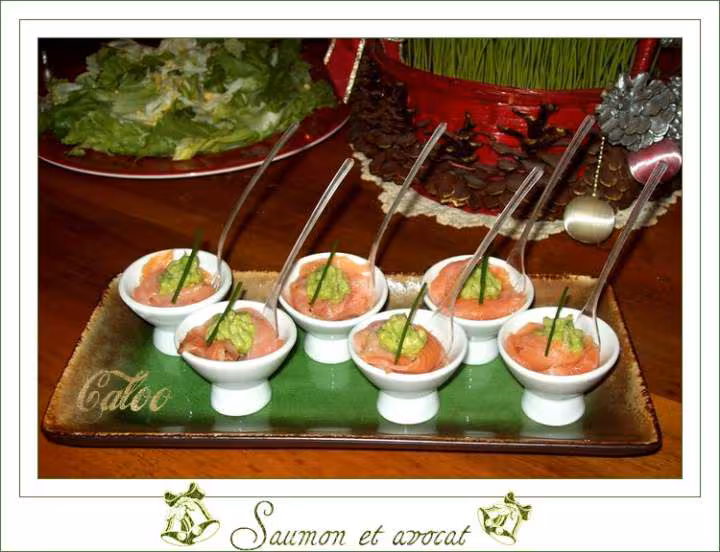 Miniatures au saumon et a l avocat