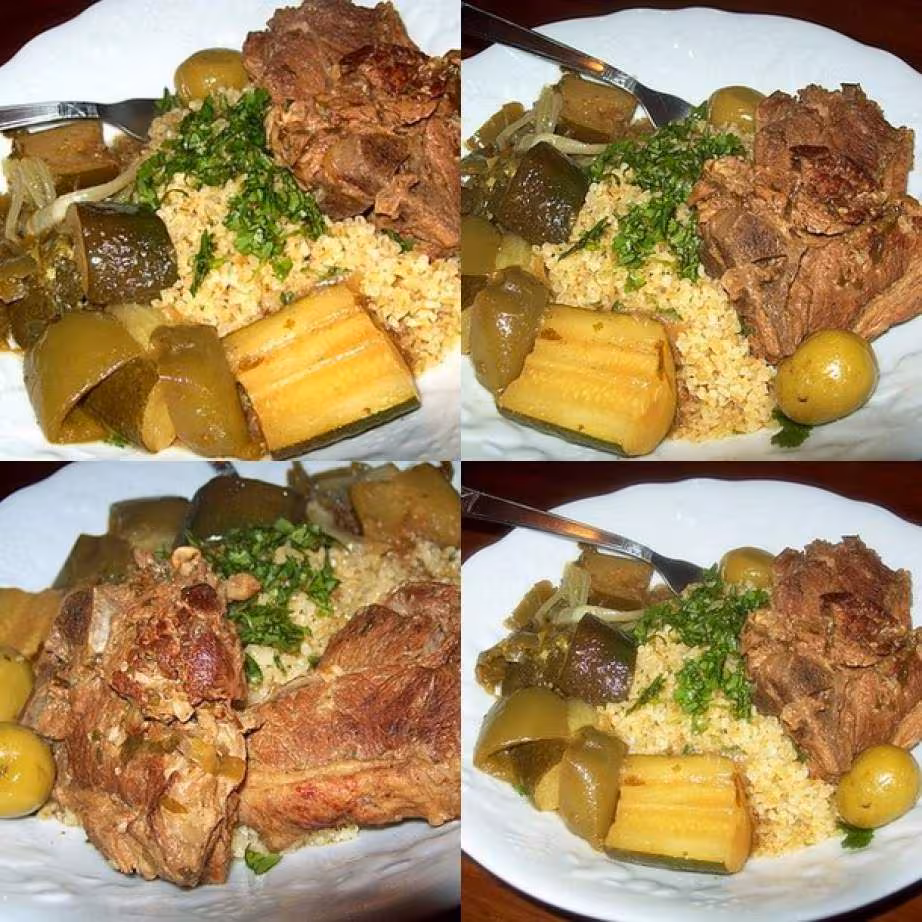 Mouton a la cannelle et boulghour aux legumes