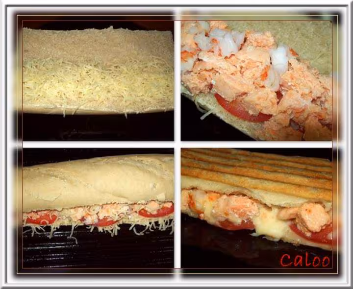 Panini au saumon et crevettes