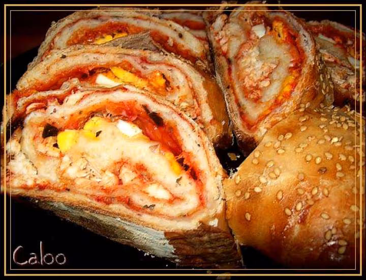 Pizza roulee au poulet