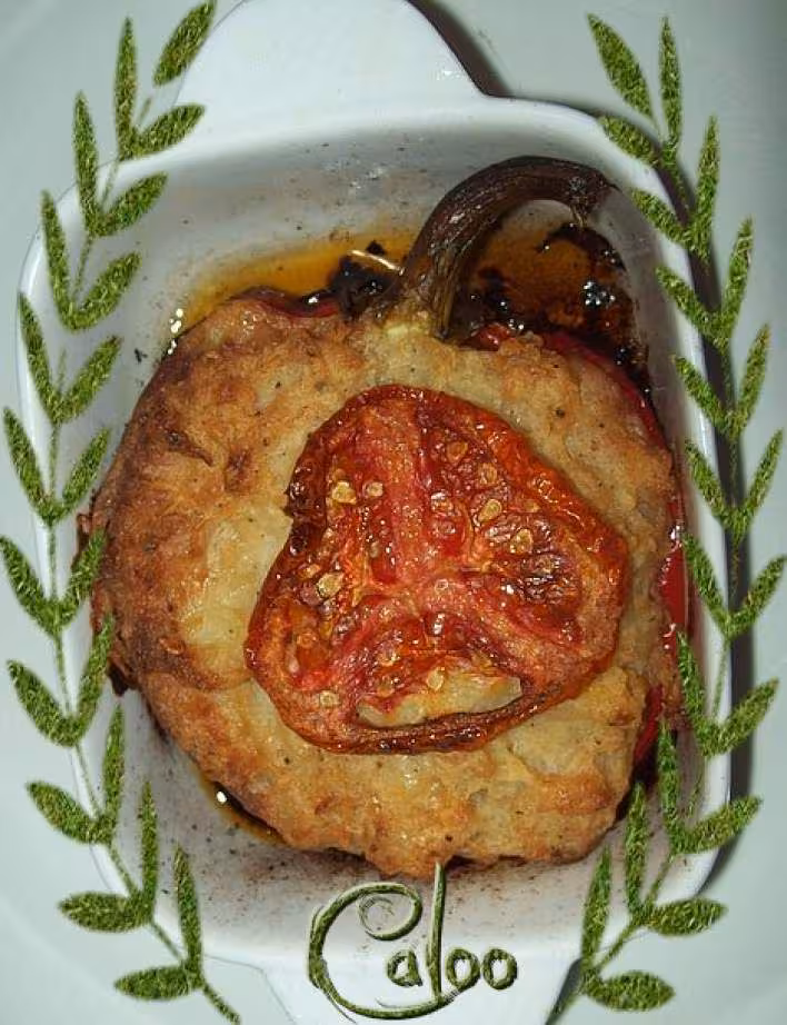 Poivron farci a la puree