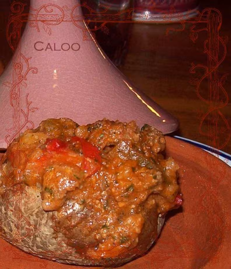 Pomme de terre farcie boeuf poivron piment