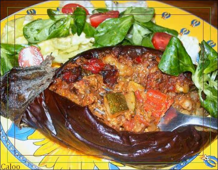Ratatouille en coques d aubergine