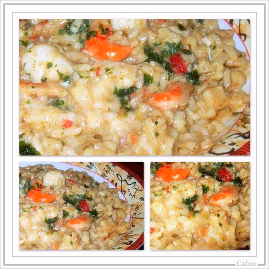 Risotto aux encornets et st jacques