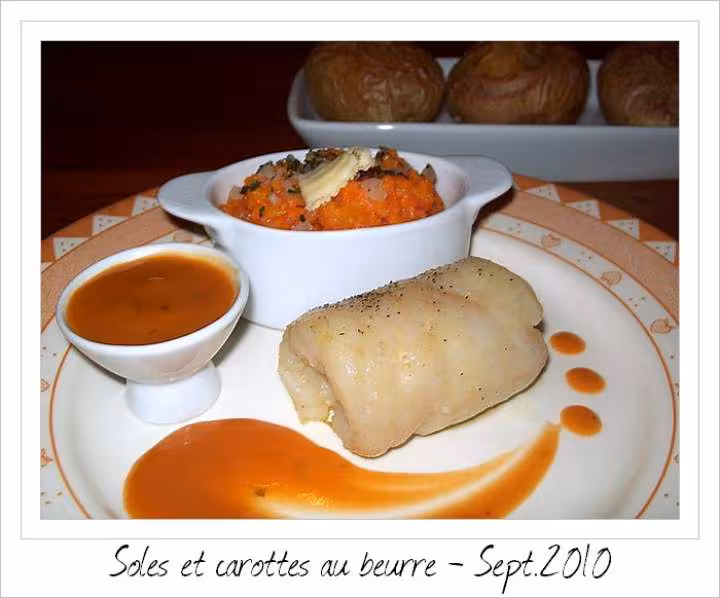 Sole tropicale et ecrase de carottes au beurre sauce armoricaine