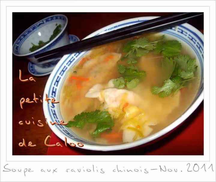 Soupe aux raviolis chinois