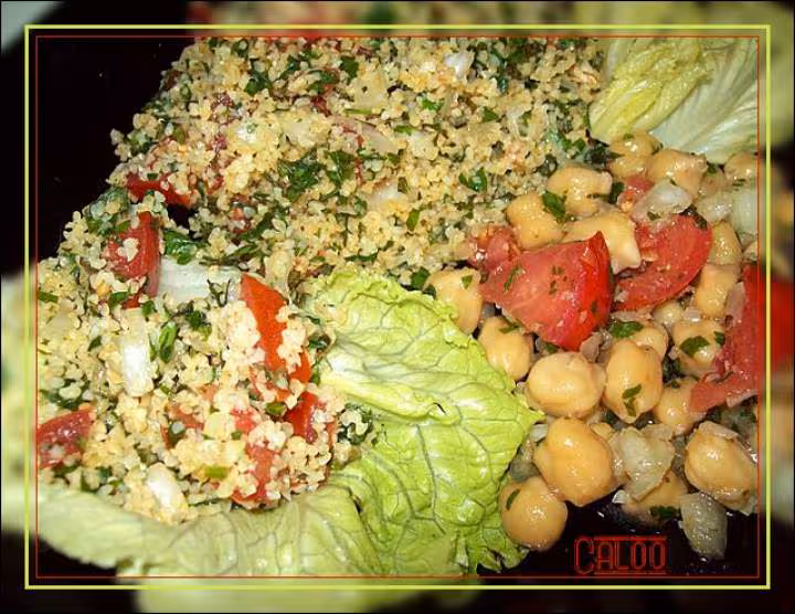 Taboule et salade de pois chiches
