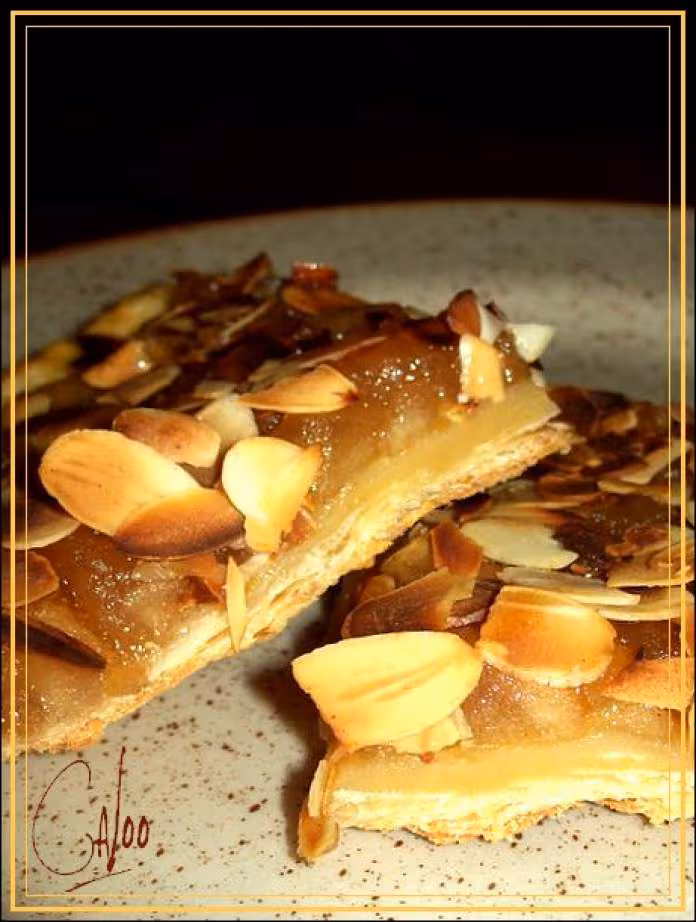 Tarte aux pommes et amandes grillees