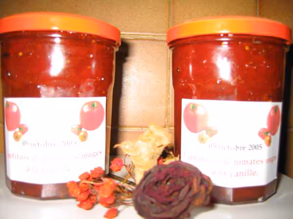 Confiture de tomates rouges a la vanille recette de brodeuse
