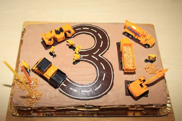 Gateau chantier vue dessus