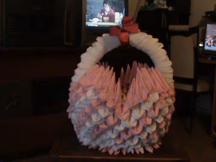 Pliage de serviettes en forme de panier