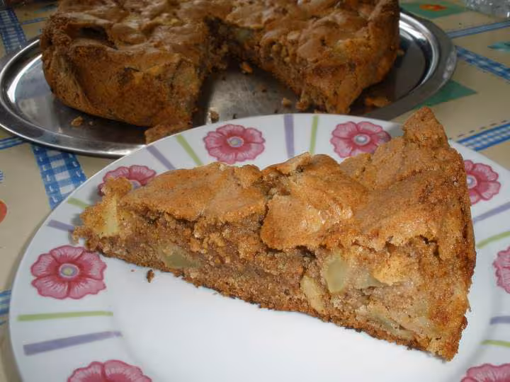 Gateau aux pommes et noix apres cuisson