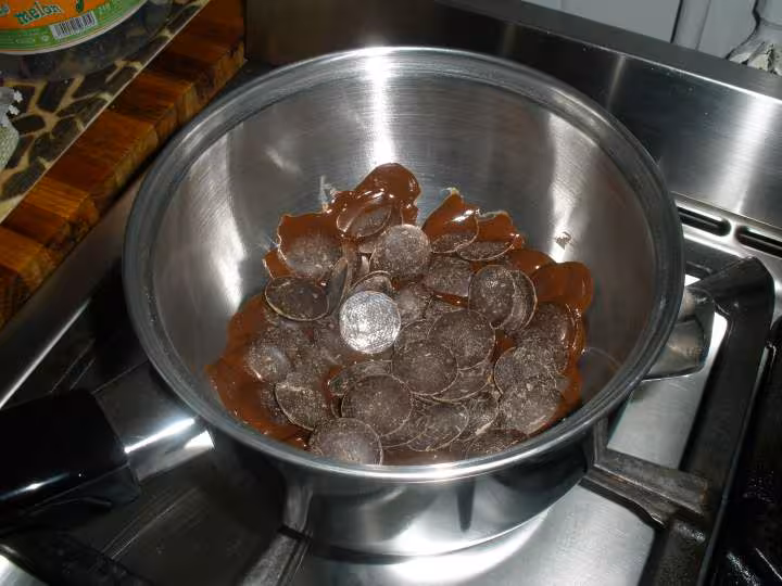 Preparation au bain marie du chocolat