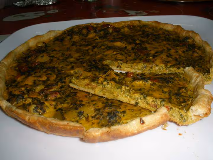 Quiche au epinard apres cuisson