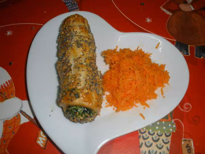 Rouleaux aux epinard et crevettes