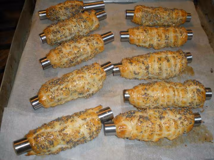 Rouleaux aux epinard et crevettes apres cuisson