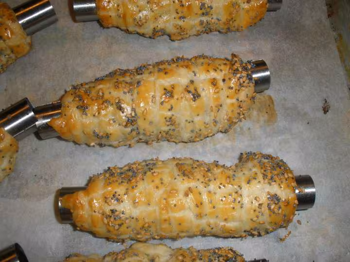 Rouleaux aux epinard et crevettes apres cuisson