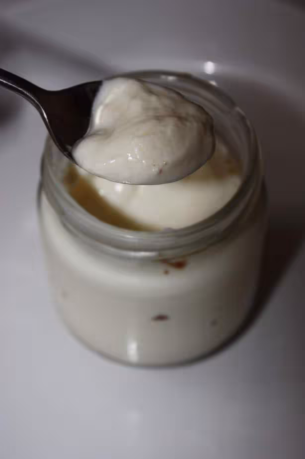 1er essai de yaourt avec un petit fond nutella