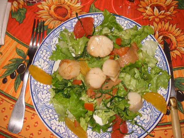 Salade saint jacques aux agrumes a noel