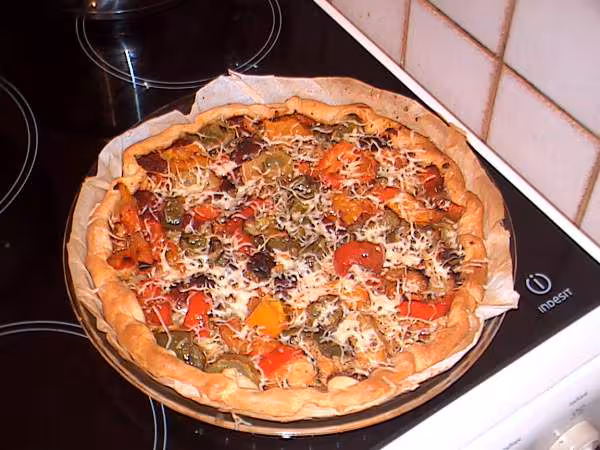 Tarte aux trois poivrons