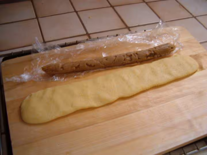 Un boudin congele de figue tout juste sorti de son film