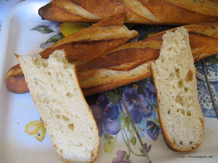 Baguettes t55 sur poolish au robot
