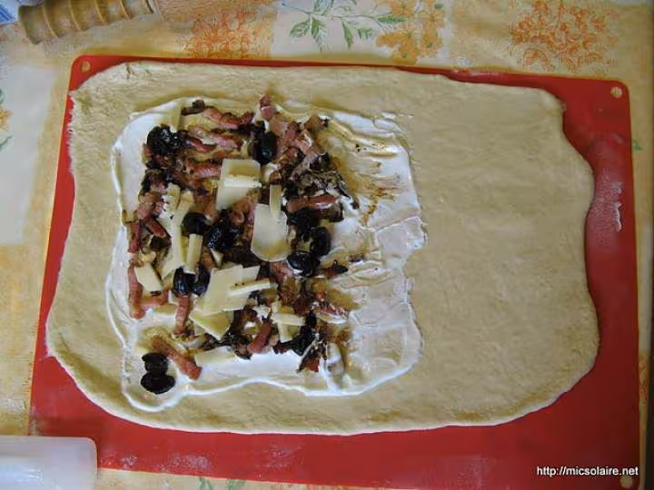 Fougasse lardons oignons