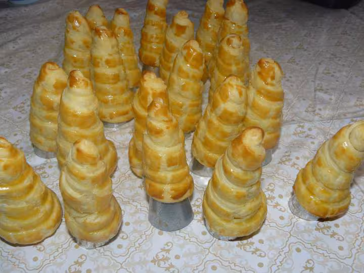 Cornets fourres creme orange citron