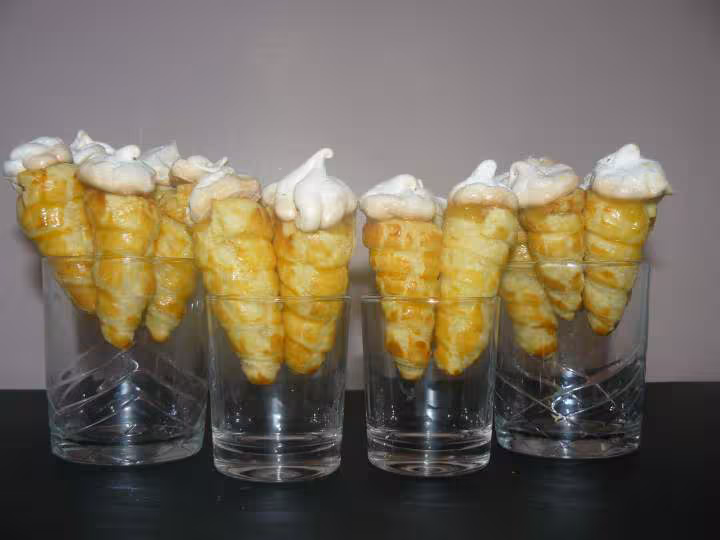 Cornets fourres creme orange citron
