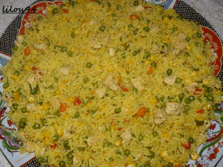 Riz safrane a la dinde